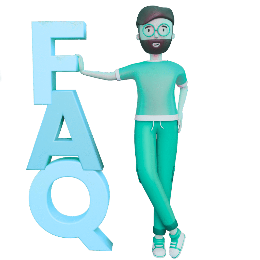 FAQ image answering questions about digital marketing services for businesses.